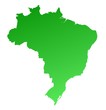Green gradient Brazil map Green gradient Brazil map