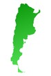 Green gradient Argentina map Green gradient Argentina map