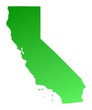 Green gradient California map, USA Green gradient California map, USA