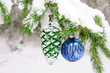 snow  & .toys on the fir-tree