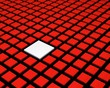 white box among red boxes white box among red boxes