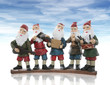 Five elves playing their music instruments at Christmas