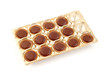 Chocolates on white background