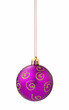 Lilac christmas ball on white background with clipping path