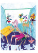 OUNG GIRL SITTING IN ROOM WITH PARROT