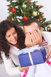 receiving a present for Christmas, from his love