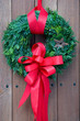 christmas decoration on a old door.