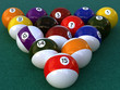 a 3d composition of the billiards game