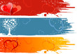 Three Valentines Day background with Hearts and tree