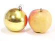 Christmas-tree decorations and apple