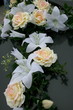 Wedding car decorations with flower bouquet