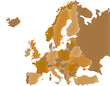 Carte Europe Camaieu Marron