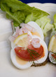 Egg open sandwhich. Typical open type sandwhiches Egg open sandwhich. Typical open type sandwhiches