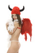 Sexual devil Kupedon with bow on insulated background