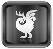 Cock Zodiac icon, isolated on white background.