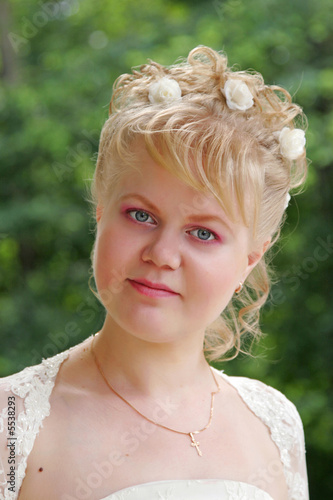 Photo: the portrait of the beautiful blond bride the portrait of the beautiful blond bride