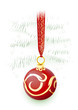 Red ball on Christmas tree