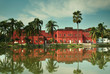 Sonargaon museum building with the reflection in the lake
