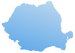 Carte de la Roumanie bleu