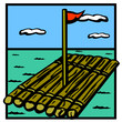 raft wooden ship