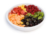 fresh fruit salad in a bowl - white isolation