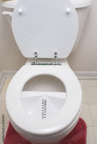 Photo: A medical urine hat in a toilet. A medical urine hat in a toilet.