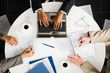 Image of human working hands at business meeting