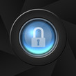Security icon over aperture style background - Locked