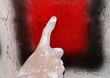 Spray painting on wall.. Spray painting on wall..