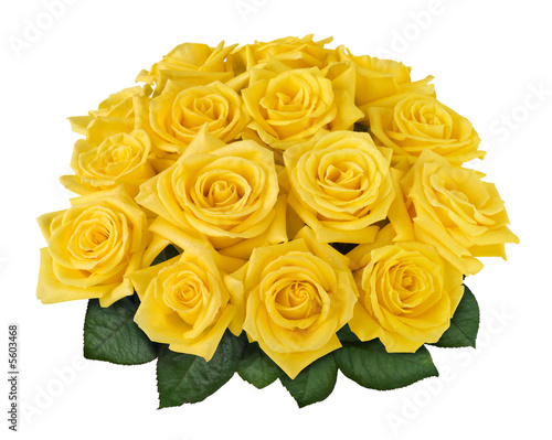 white and yellow rose bouquets. Yellow rose bouquet isolated