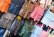 Leather purses painted in different colors Leather purses painted in different colors