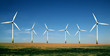 Wind turbines farm. Alternative energy source.