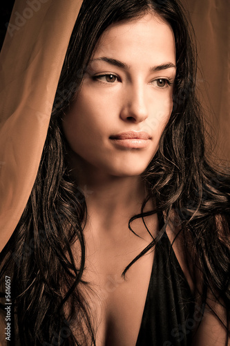 young black hair woman portrait