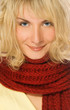 Beautiful girl with red scarf