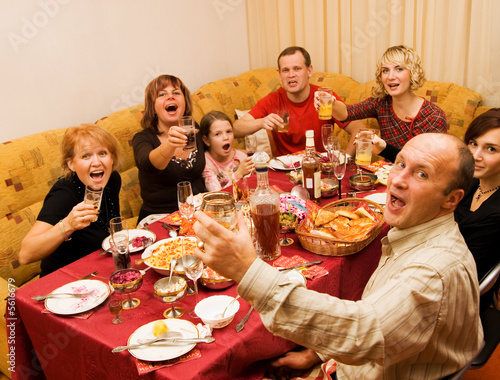 Photo: Happy family celebrating Happy family celebrating