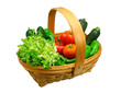 Organic vegetables, isolated on white with clipping path.