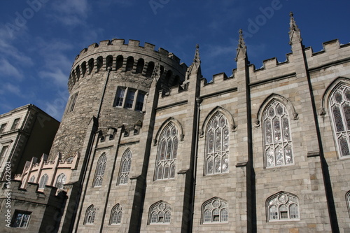 Dublin castle wall - old landmark in Irish capital city Dublin castle wall - old landmark in Irish capital city