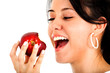 girl eating an apple