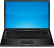 Ordinateur portable noir avec clavier très détaillé