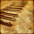 canvas print picture old piano - musical background