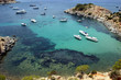 panoramica della spiaggia Es Cocu in Spagna a Ibiza