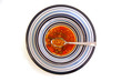 "Love" spelled out on a spoon with alphabet vegetable soup. "Love" spelled out on a spoon with alphabet vegetable soup.