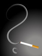Cigarette with question mark