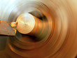 Turning lathe in action is processing metal bar Turning lathe in action is processing metal bar