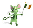 Irish Mouse with Flag - 3d render