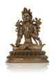 An ancient asian goddess statue over white An ancient asian goddess statue over white