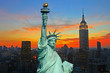 The Statue of Liberty and New York City skyline