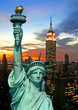 The Statue of Liberty and New York City skyline