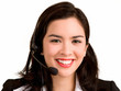 Beautiful Smiling Woman Wearing Headset