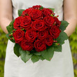 Red roses wedding bunch